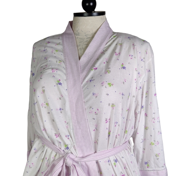 Aria Nightgown Robe Set Floral Print 1X Excellent - Picture 9 of 9